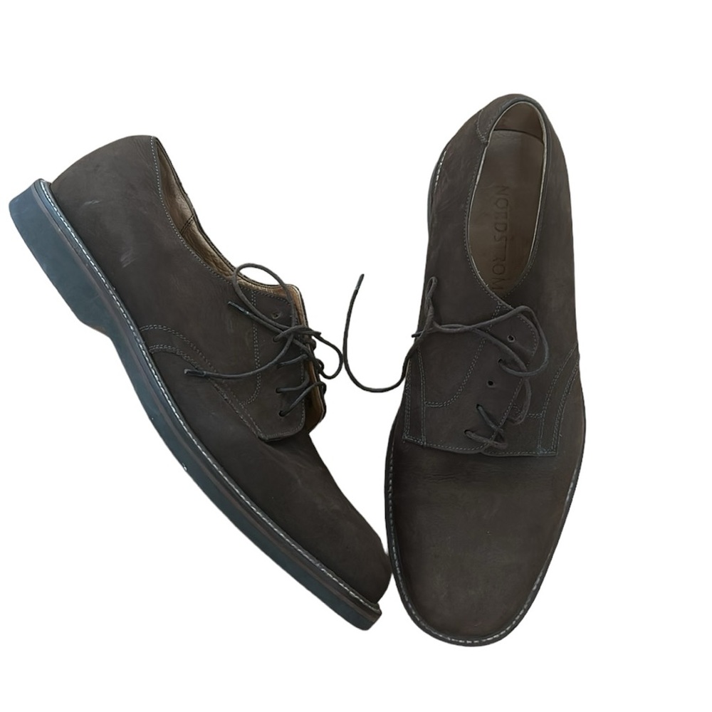 Nordstrom men’s lace up oxford dress shoes suede tan/brown size 12